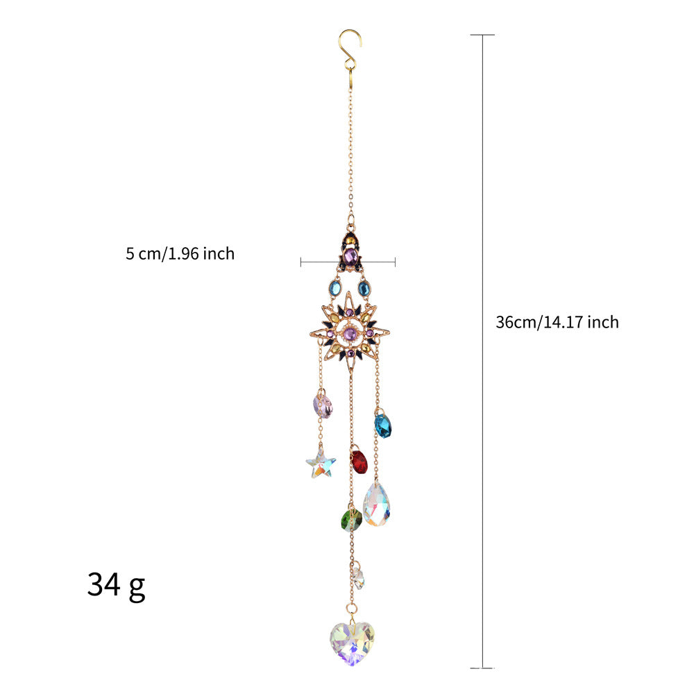 Wholesale colored diamond sun moon stars love wind chime