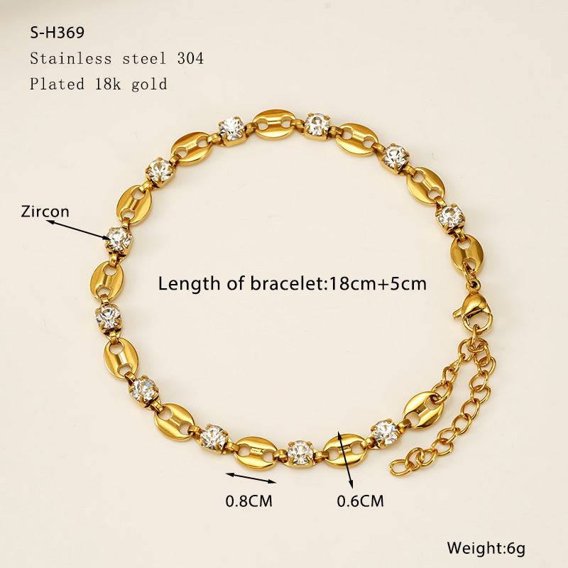 Wholesale Stainless Steel  Electroplated Color-Preserving Bracelet
