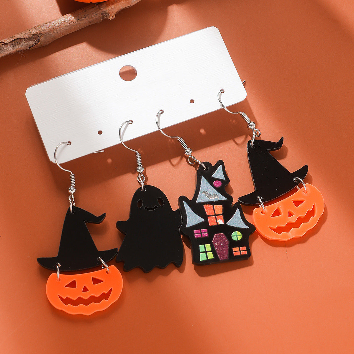 Wholesale Halloween Cartoons Spooky Ghosts Pumpkin Acrylic Earrings