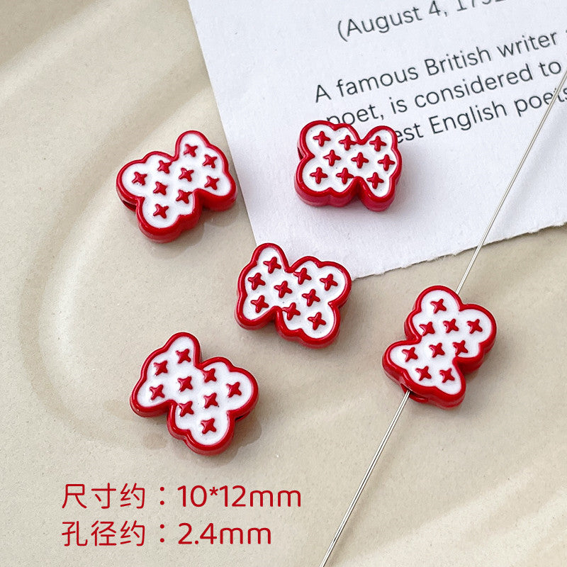 Wholesale 10pcs Dopamine Christmas Series Colorful Love Gift Box Beads