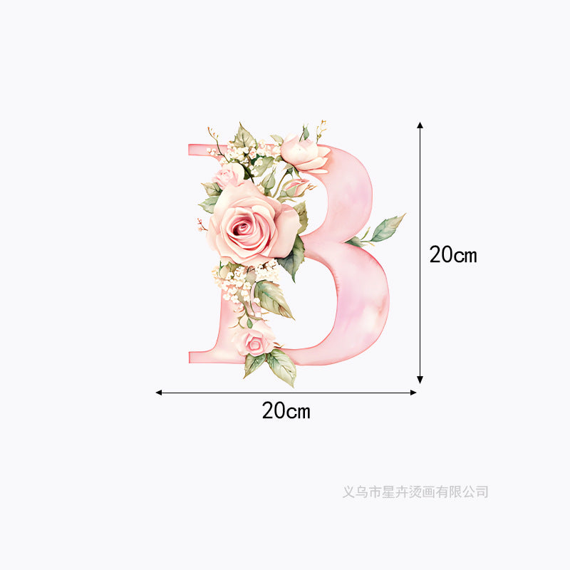 Wholesale 10pcs 26 letter flower branches and leaves UV DTF Ready to Press Transfers Wraps