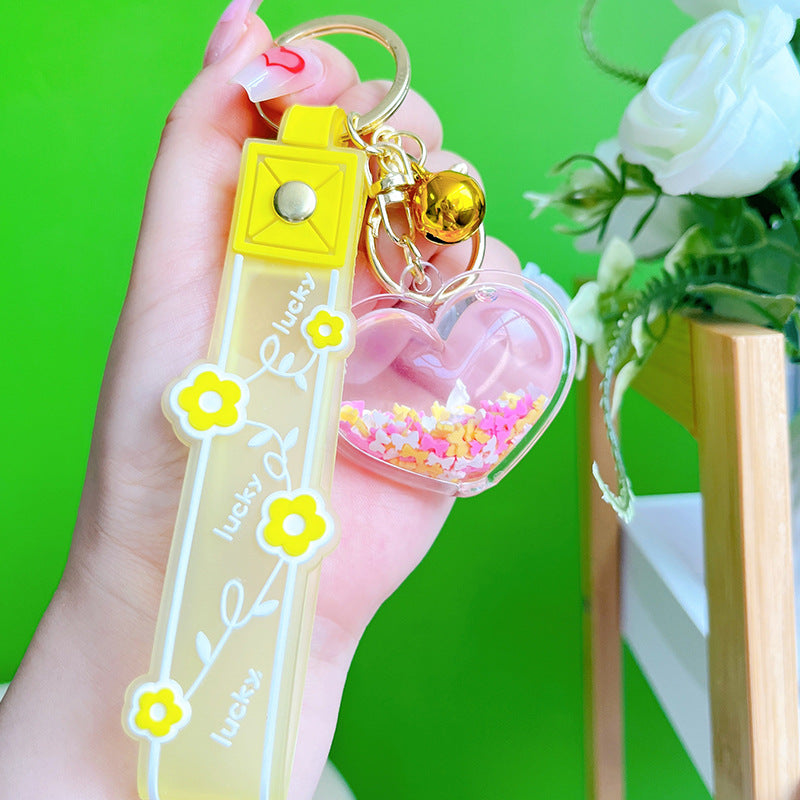 Wholesale Acrylic Into Oil Floating Stars Hearts Keychains