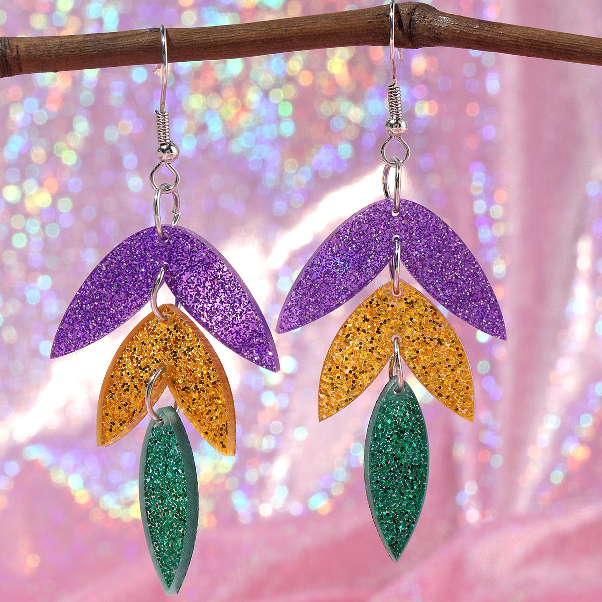 Wholesale Explosions Carnival Lobster Mask Crown Tri-color Acrylic Earrings Women's Earrings