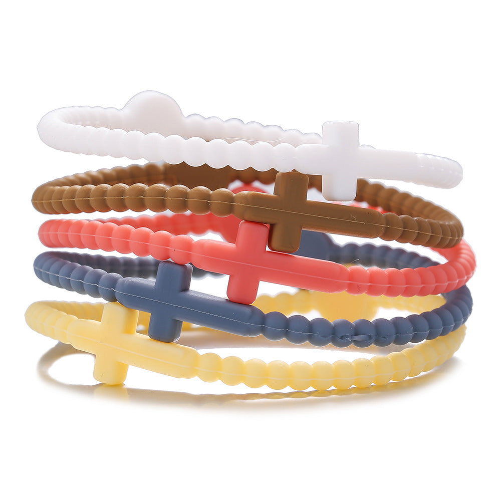Wholesale  cross bracelet children's hand adult silicone bracelet