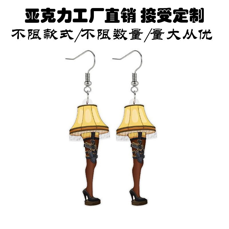 Wholesale Reversible Acrylic Christmas Heels, Stockings, Long Legs, Table Lamp Earrings