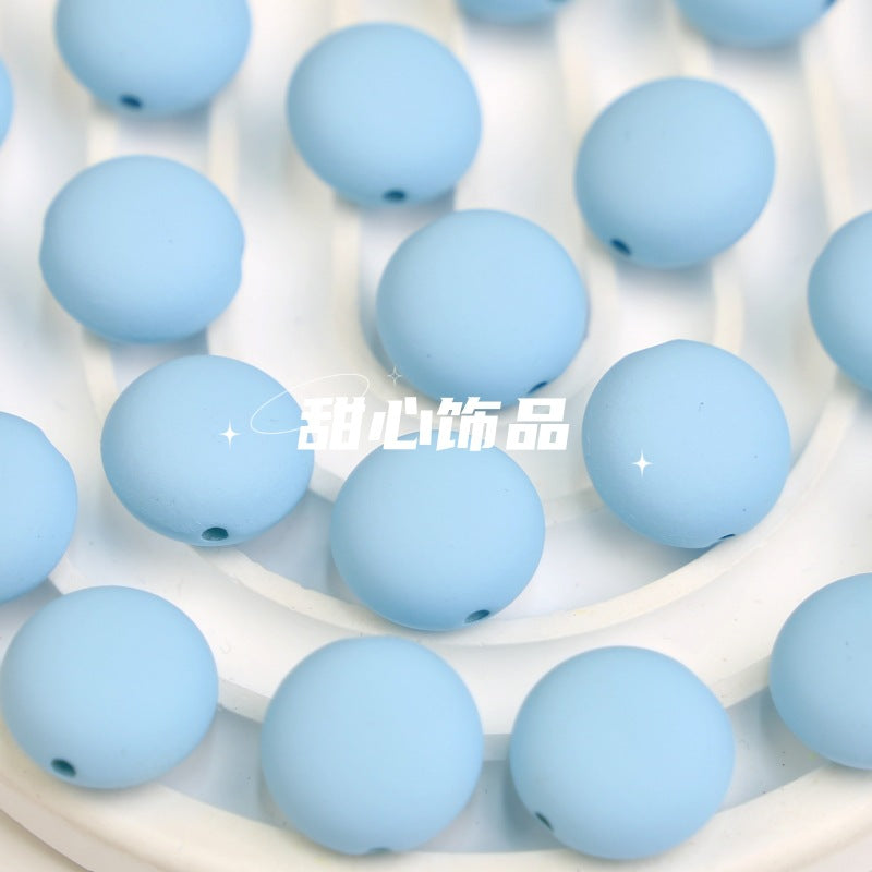 Wholesale 10pcs Macaron Color Rubber Beads Straight Hole Flat Round Beads Diy Jewelry Accessories