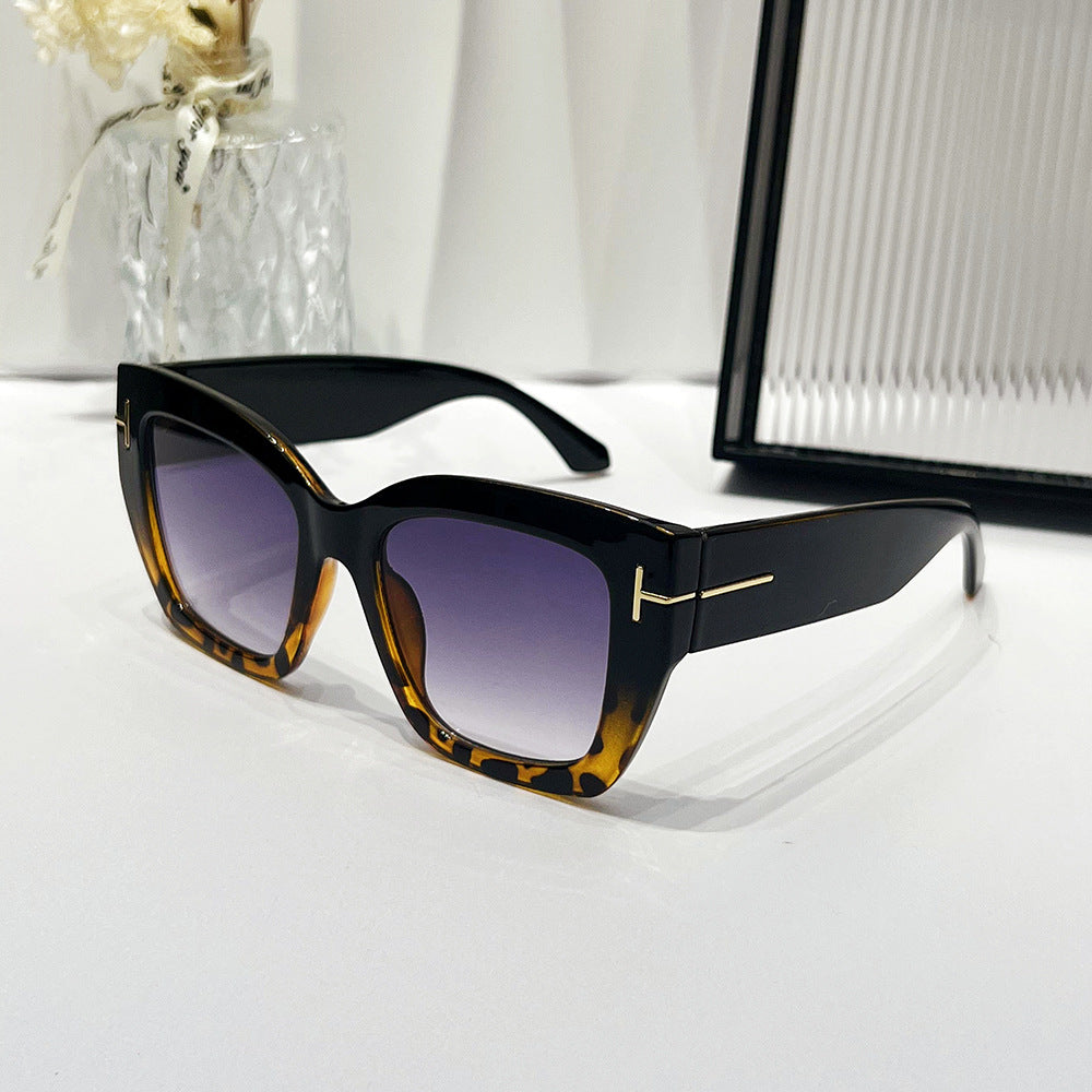 Wholesale Fashion Large Frame T-shaped Cat-eye Sunglasses
