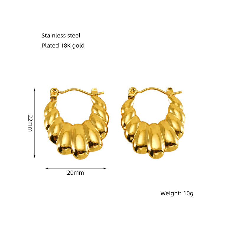 Wholesale Stainless Steel Vintage Türkiye Love Eyes Horn Bag Earrings