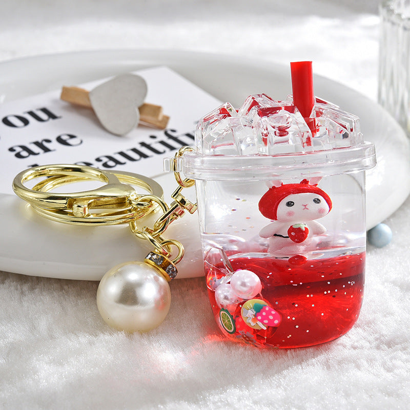 Wholesale Acrylic Oiled Iceberg Cup Rabbit Keychain