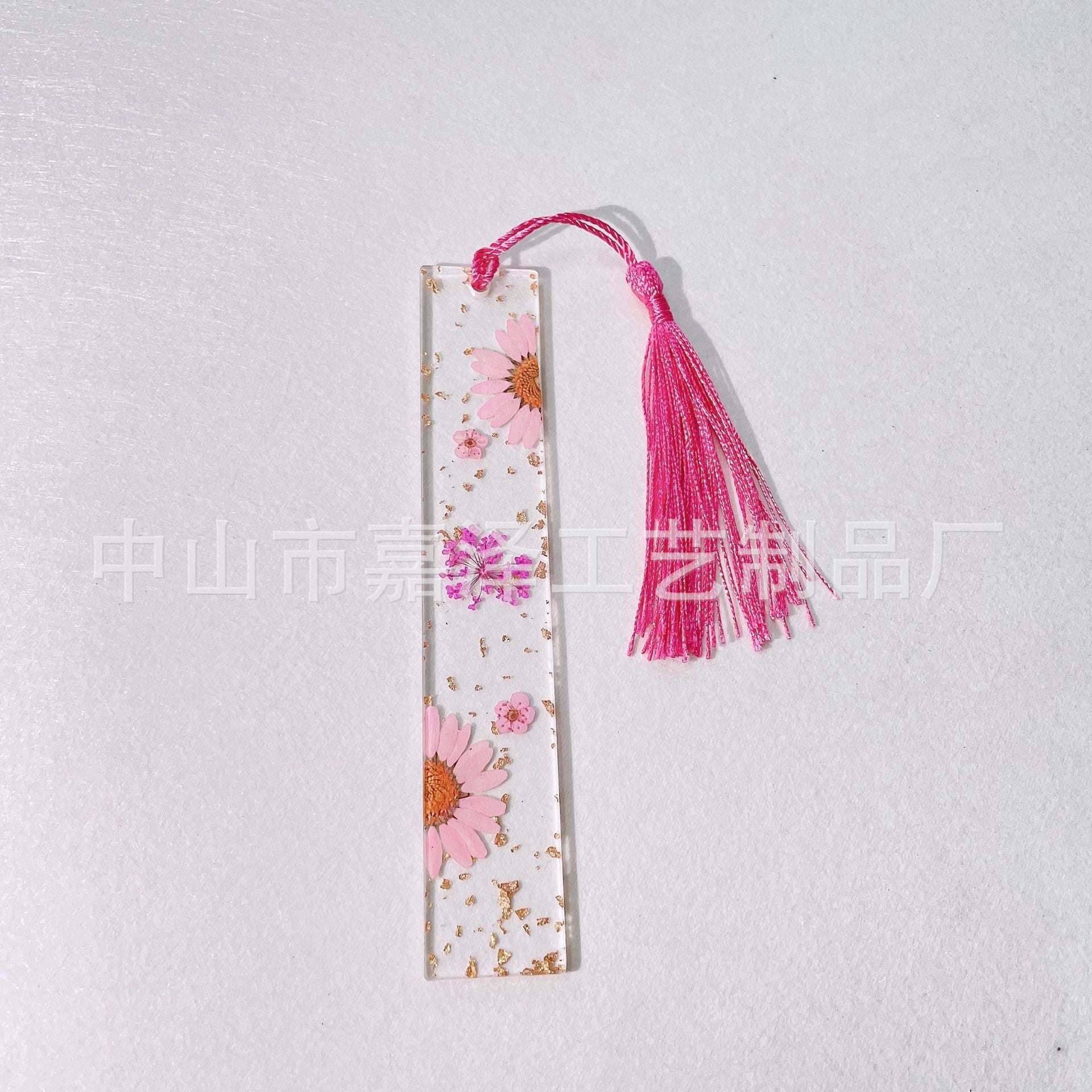 Wholesale Creative Real Flower Daisy Epoxy Transparent Tassel Dried Flower DIY Bookmark