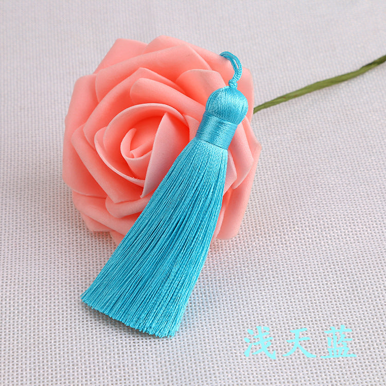 Wholesale 8CM Short Fat Vertical Ice Silk Small Tassel Hanging Ear Pendant