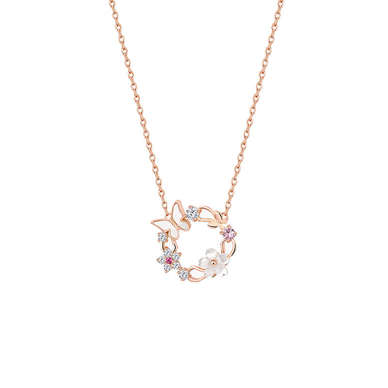 Wholesale Butterfly Shell Silver Necklaces