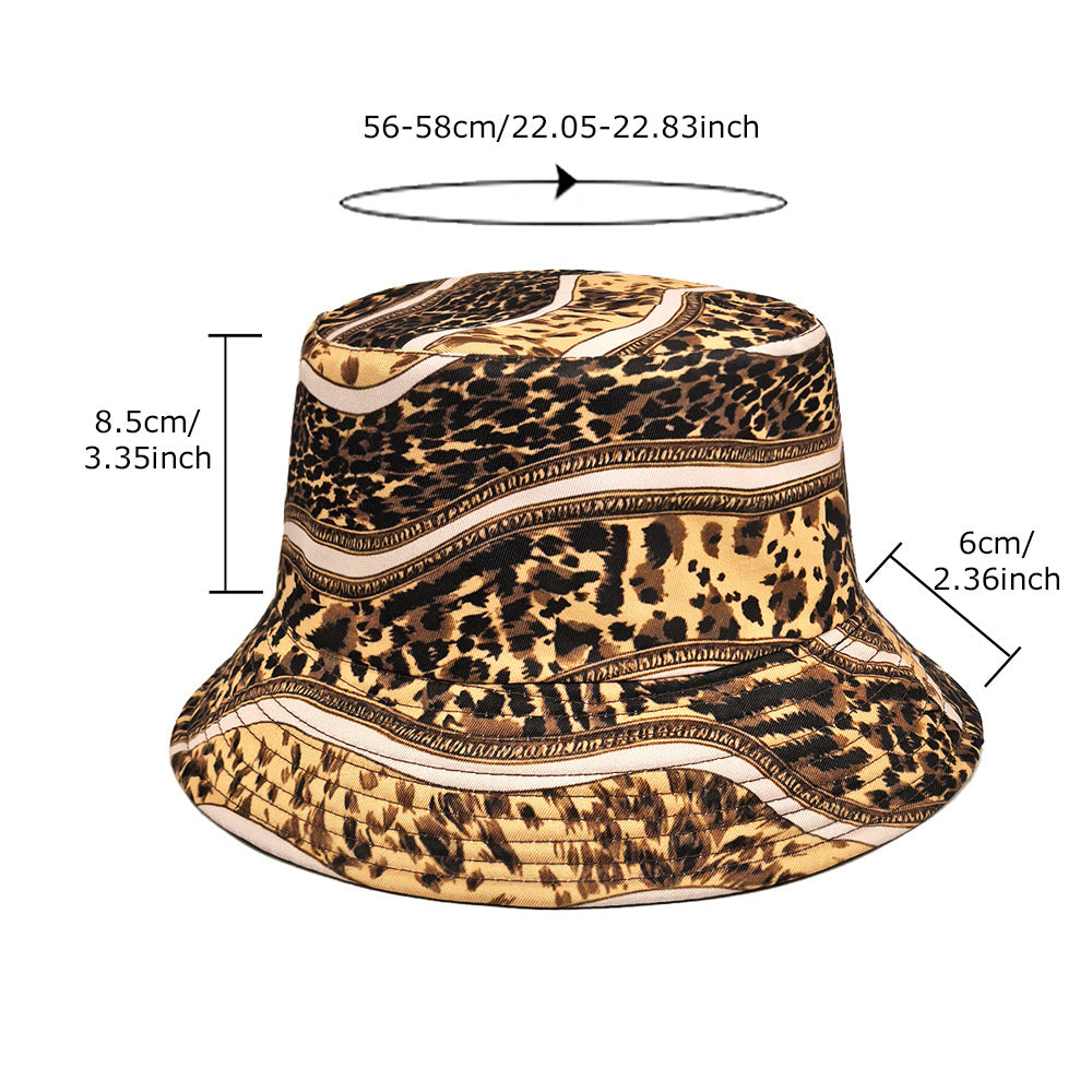 Wholesale Sun protection beach hat leopard print bucket hat