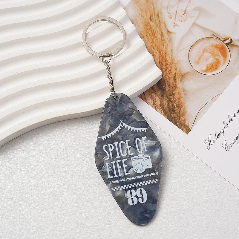 Wholesale Colorful creative acrylic diamond shaped nameplate keychain