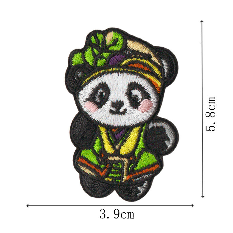 Wholesale 9 Piece Cute Panda Embroidery Patches Iron On For Kids Clothing Towel DIY Decorative Fashion Accessory