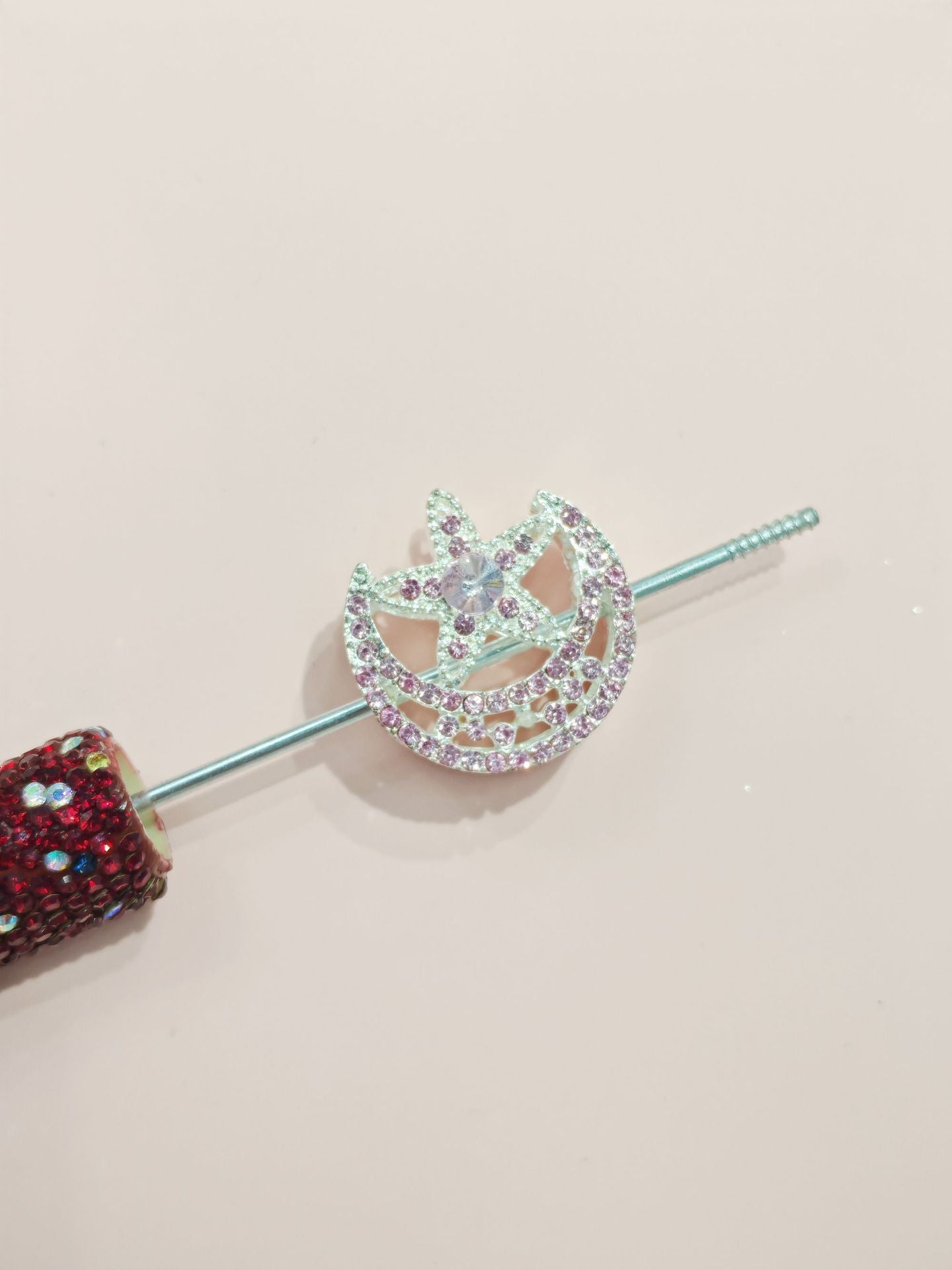 Wholesale 10pcs colored hollow star moon alloy beads