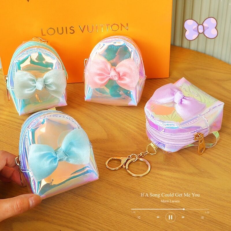 Wholesale Bow Knot Coin Purse PVC Keychains