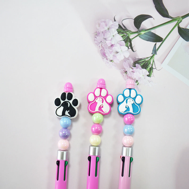 Wholesale Random 100pcs cute colorful dog paw focal beads