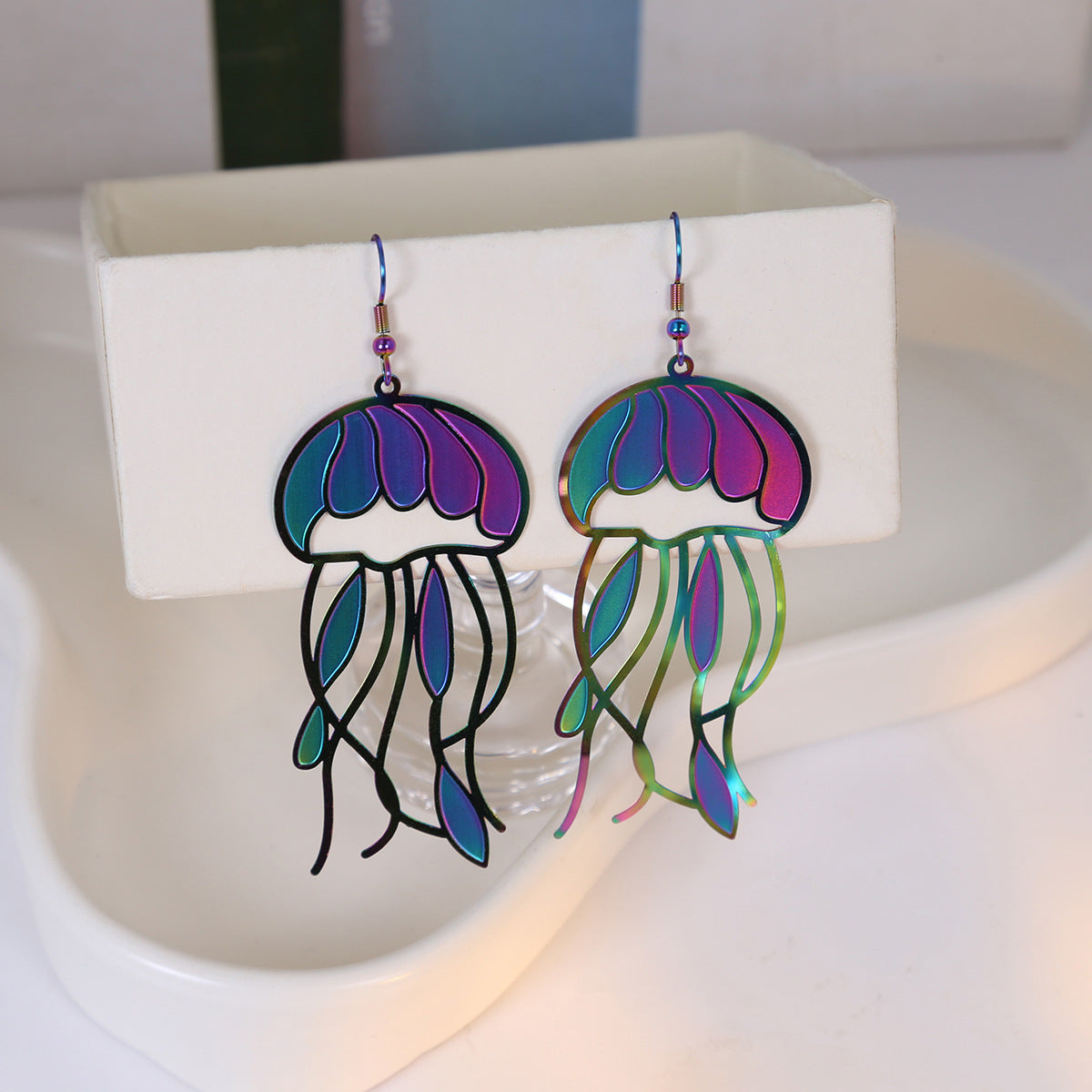Wholesale Colorful Ocean Series Niche Colorful Shell Jellyfish Earrings