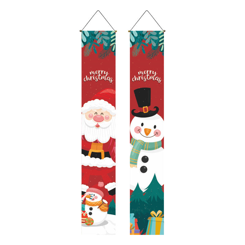 Wholesale Christmas Couplets Christmas Porch Parties Holiday Flag Decorations