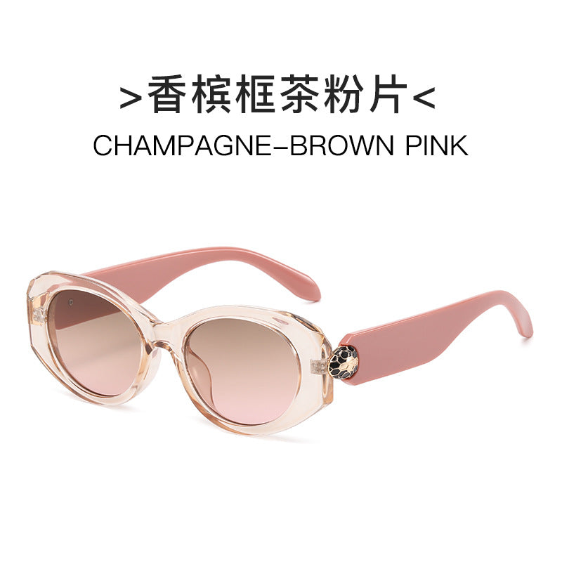 Wholesale Metal snake head oval personality fashion versatile Sunglasses
