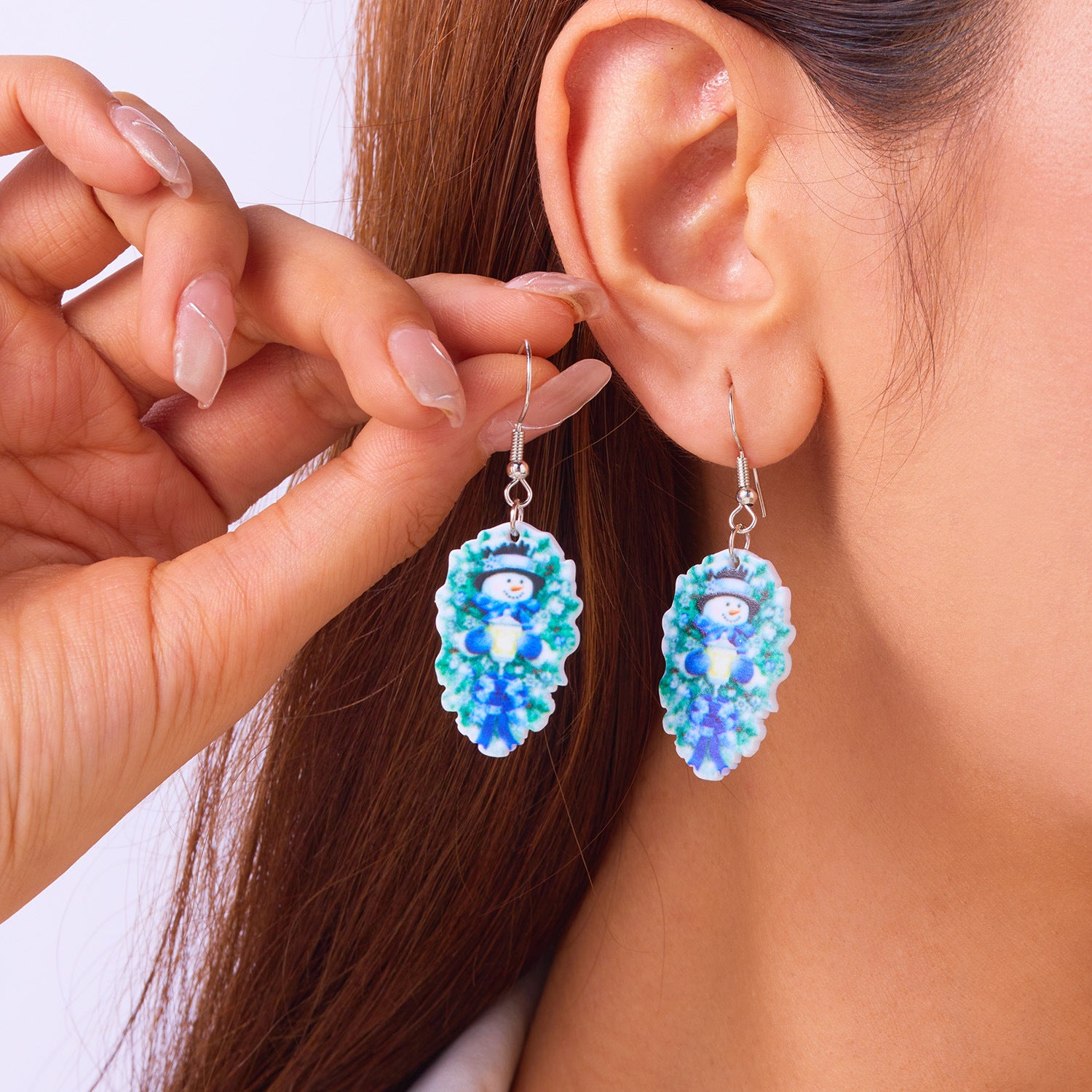 Wholesale Santa Claus Cat Christmas Series Acrylic Earrings