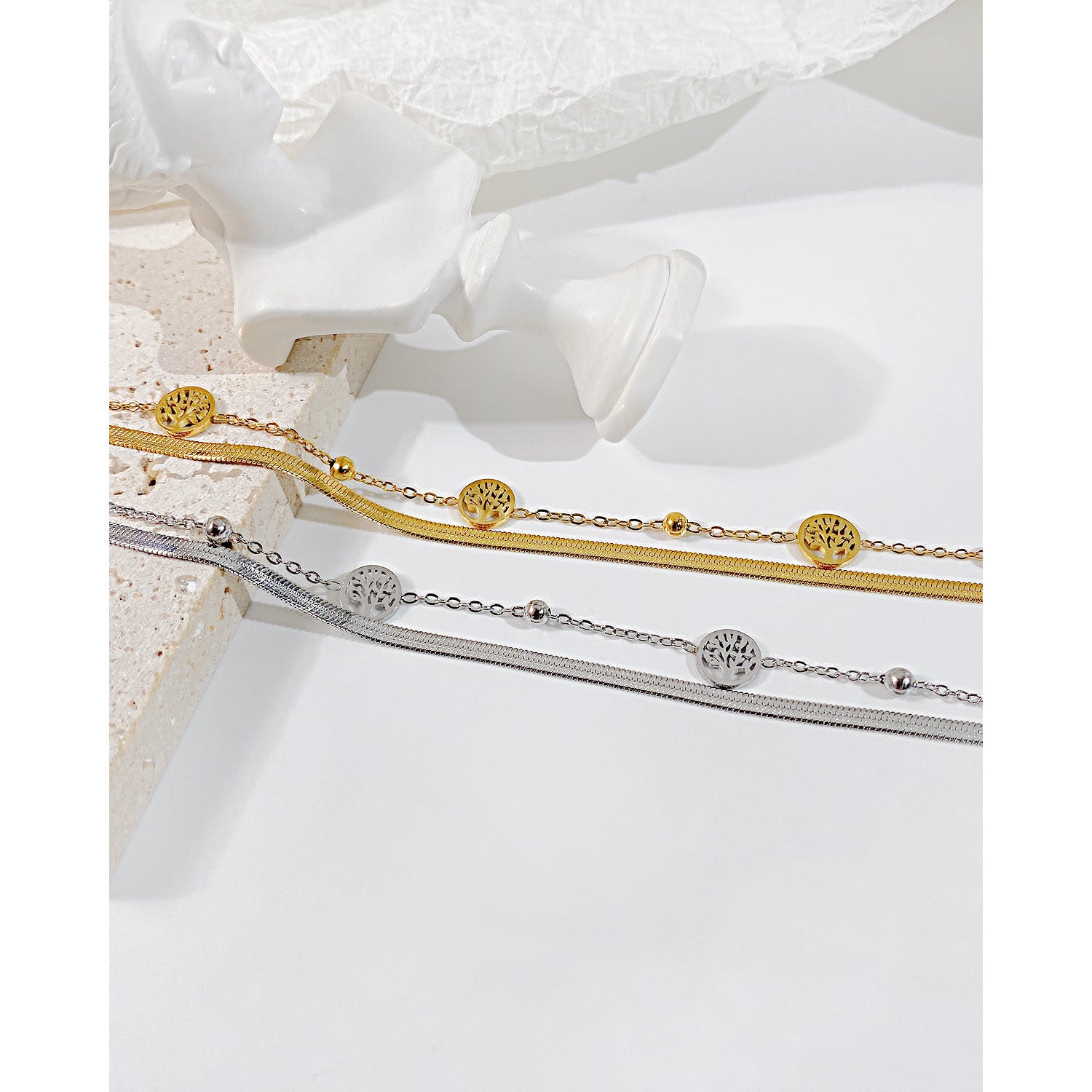 Wholesale Vintage Wild Snake Bone Tree of Life Bracelet