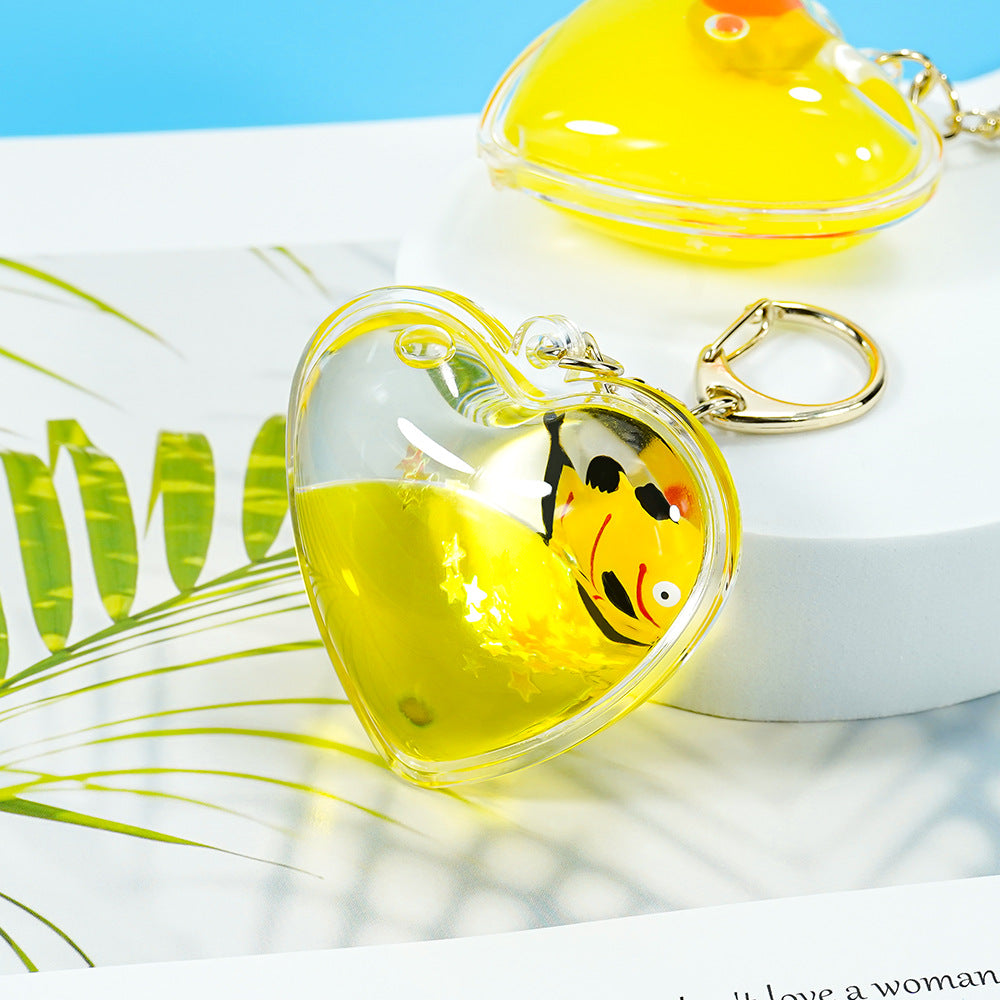 Wholesale Crystal Ball Ocean Series Acrylic Oil-Infused Liquid Quicksand Keychain