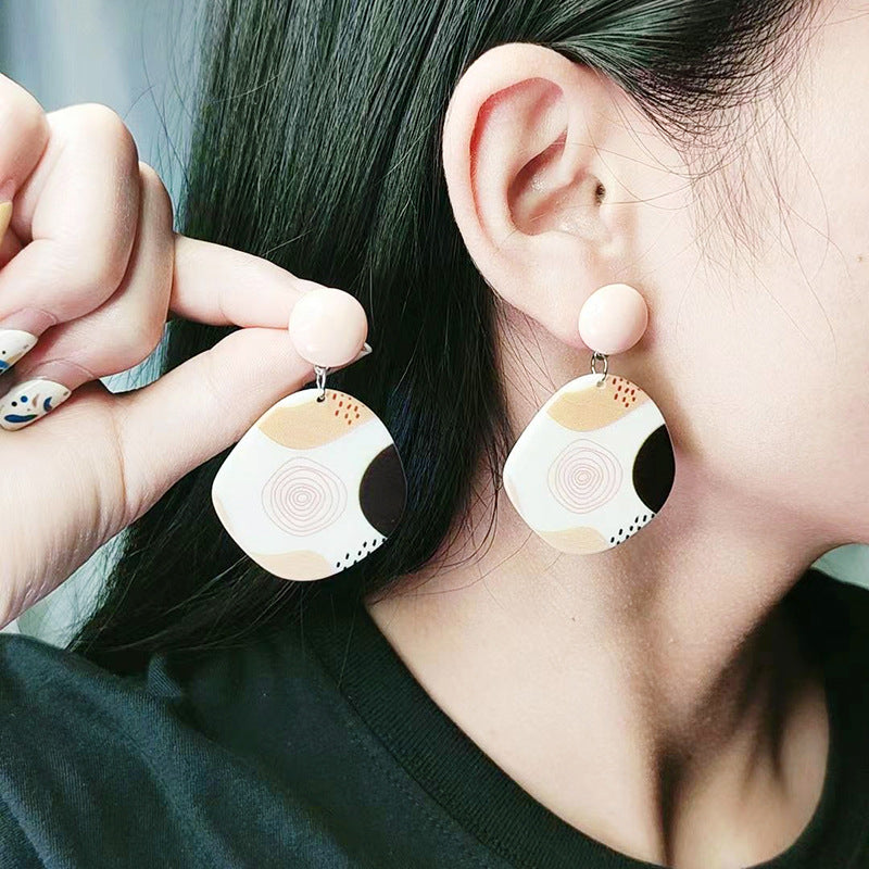 Wholesale Rainbow contrast summer acrylic earrings