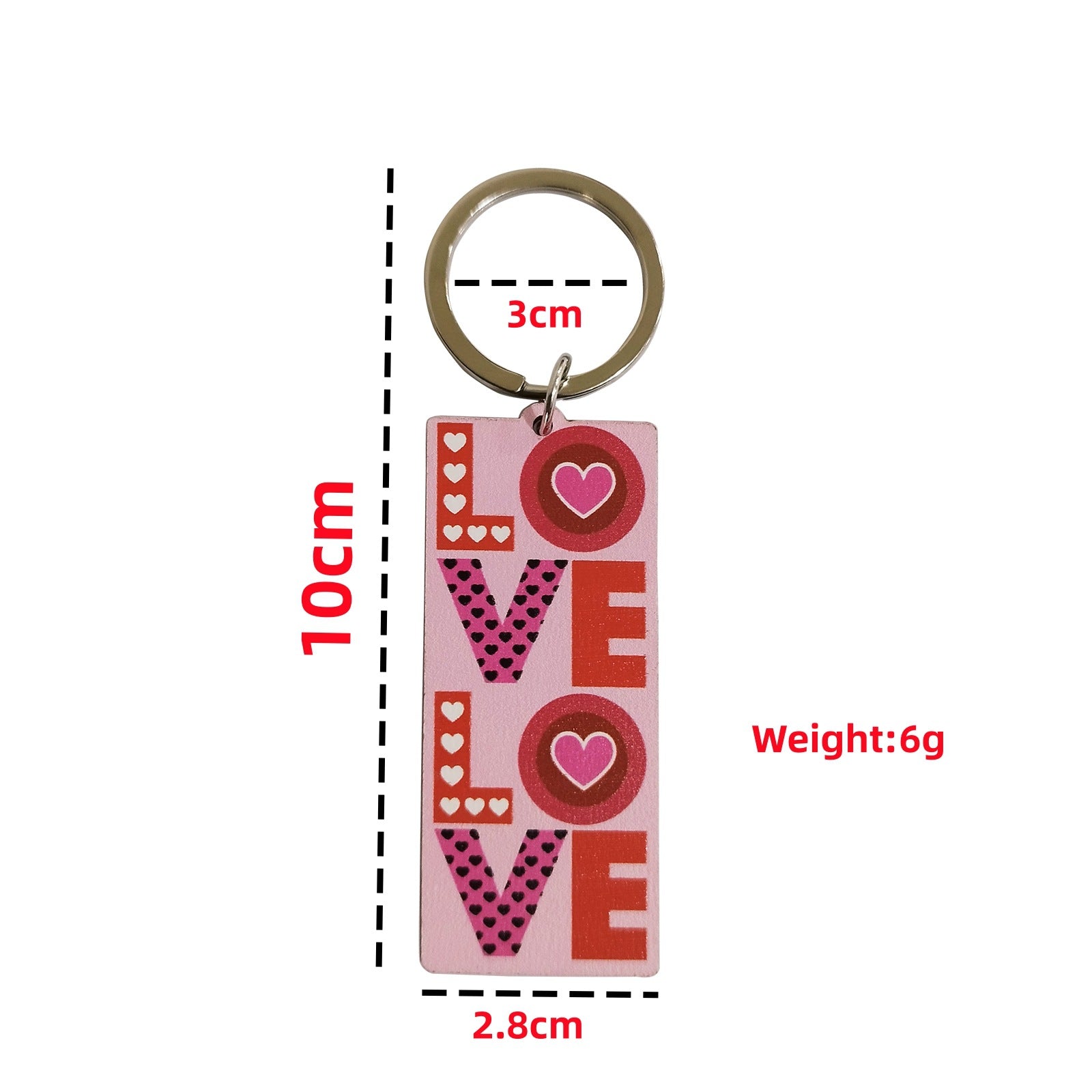 Wholesale Valentine's Day Love Printed Letters Wooden Keychain