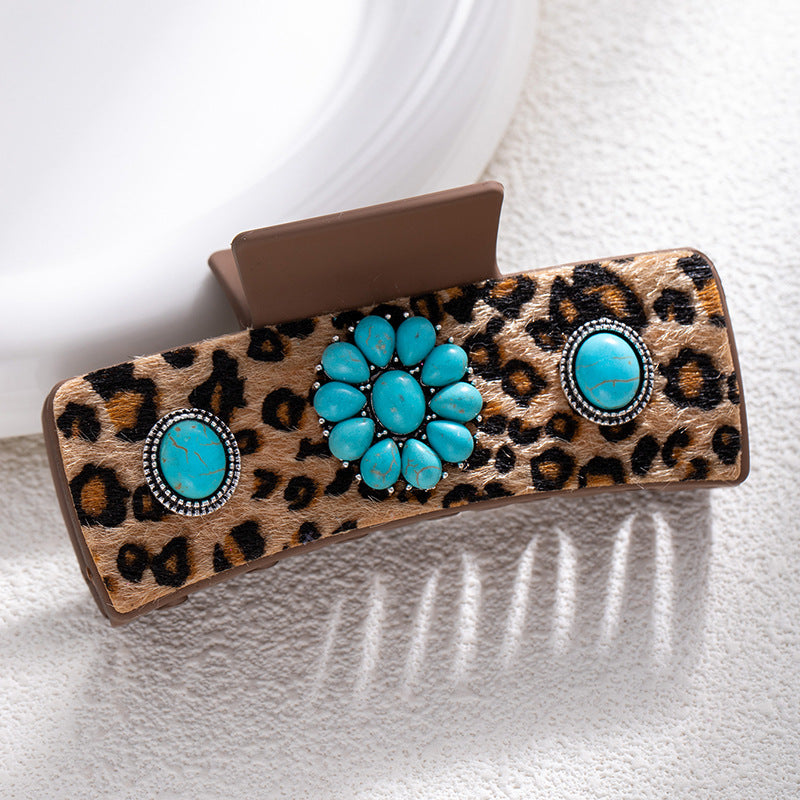 Wholesale Bohemian turquoise western style clip leather clip