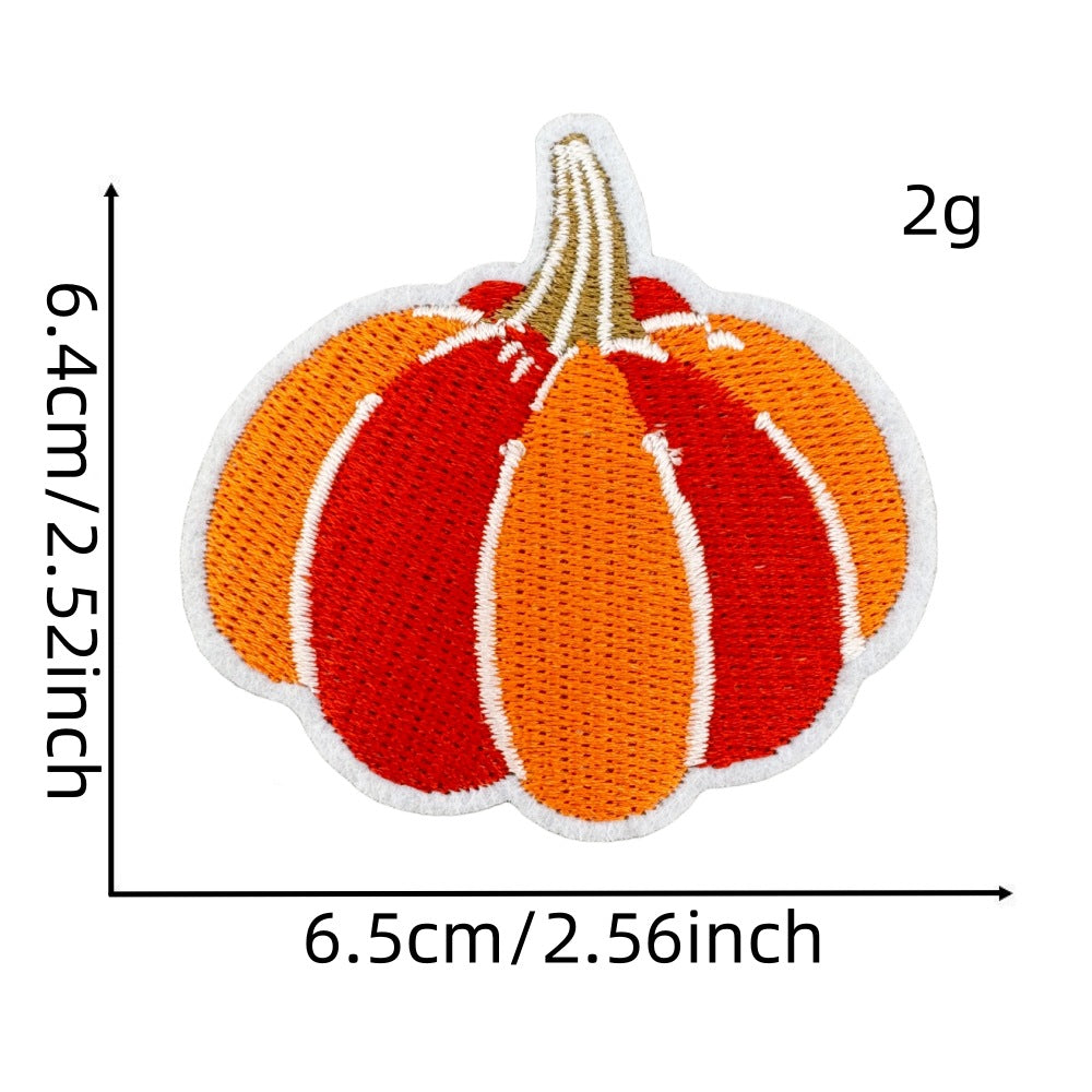 Wholesale Cartoon Autumn Harvest Embroidered Patches Pumpkin Maple Leaf Honey Pot Party Applique Decorative Craft Supply For Clothing Resale