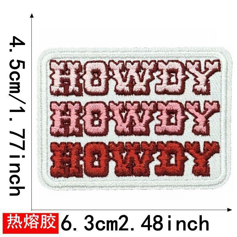 Wholesale Large English Motif Iron On Embroidered Patch No Sew Polyester DIY Applique For Hats Clothing Chic Gift Resale