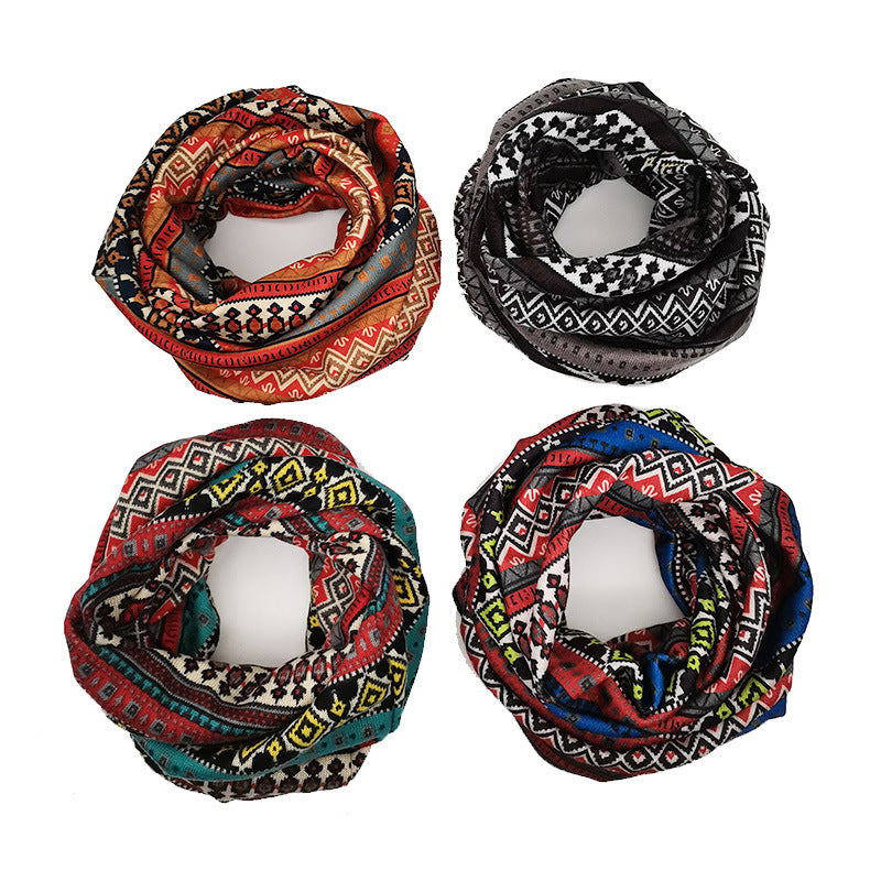 Wholesale Bohemian Style Pile Hat Scarf Dual Purpose Beanie Hat