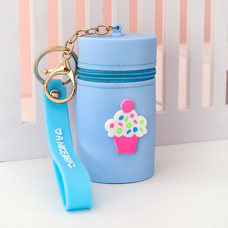 Wholesale Mini Portable Silicone Bucket Storage Bag Coin Purse Keychain