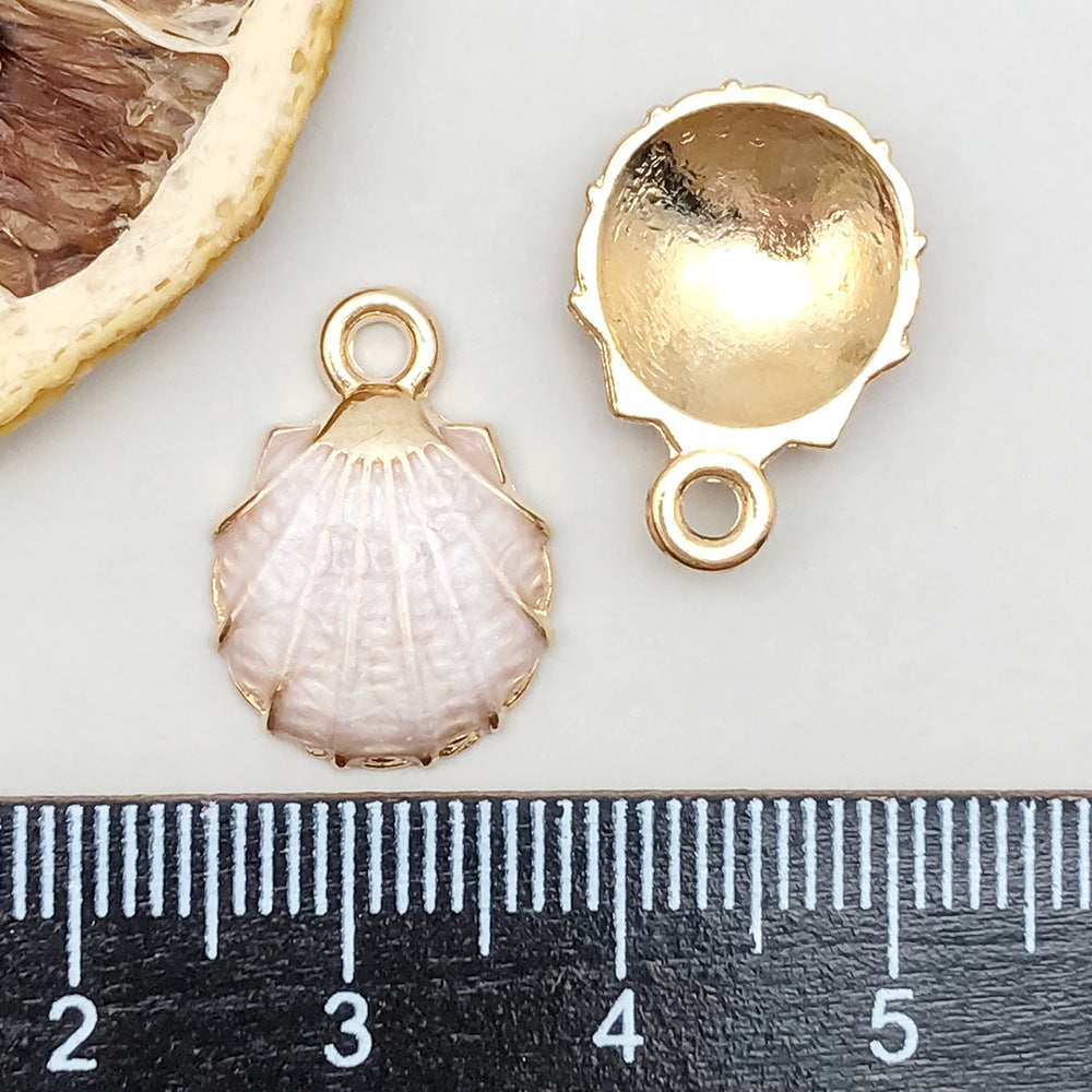 Wholesale 1 New Colored Drip Oil Alloy Simulation Shell Starfish Series DIY Pendant