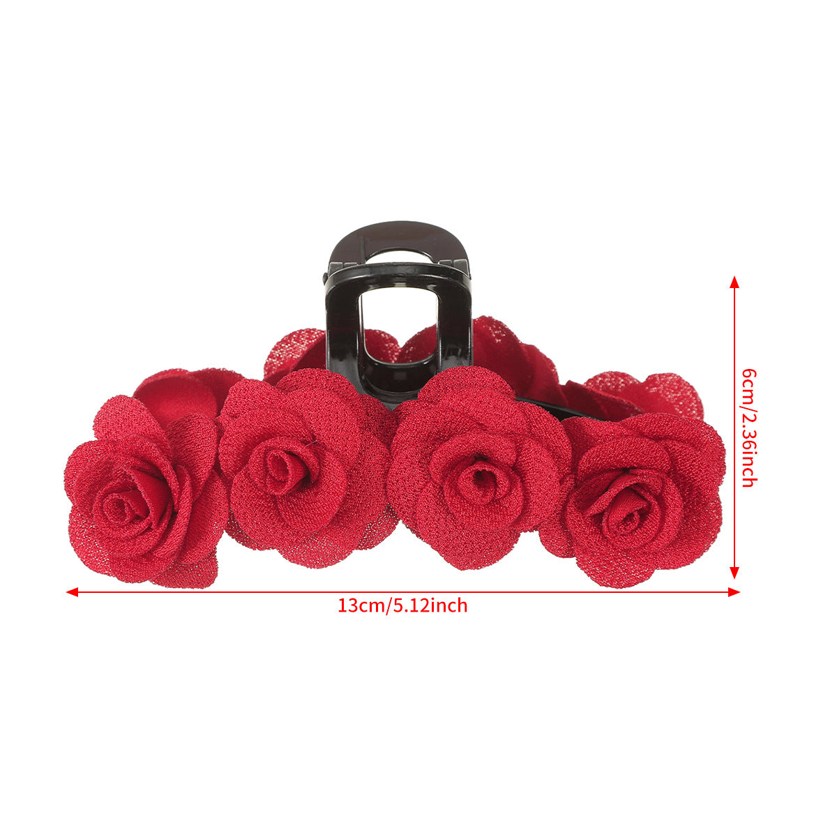 Wholesale Autumn and Winter New Flocking Rose Grab Clip Back Head Disc Hair Red Headwear Valentine's Day