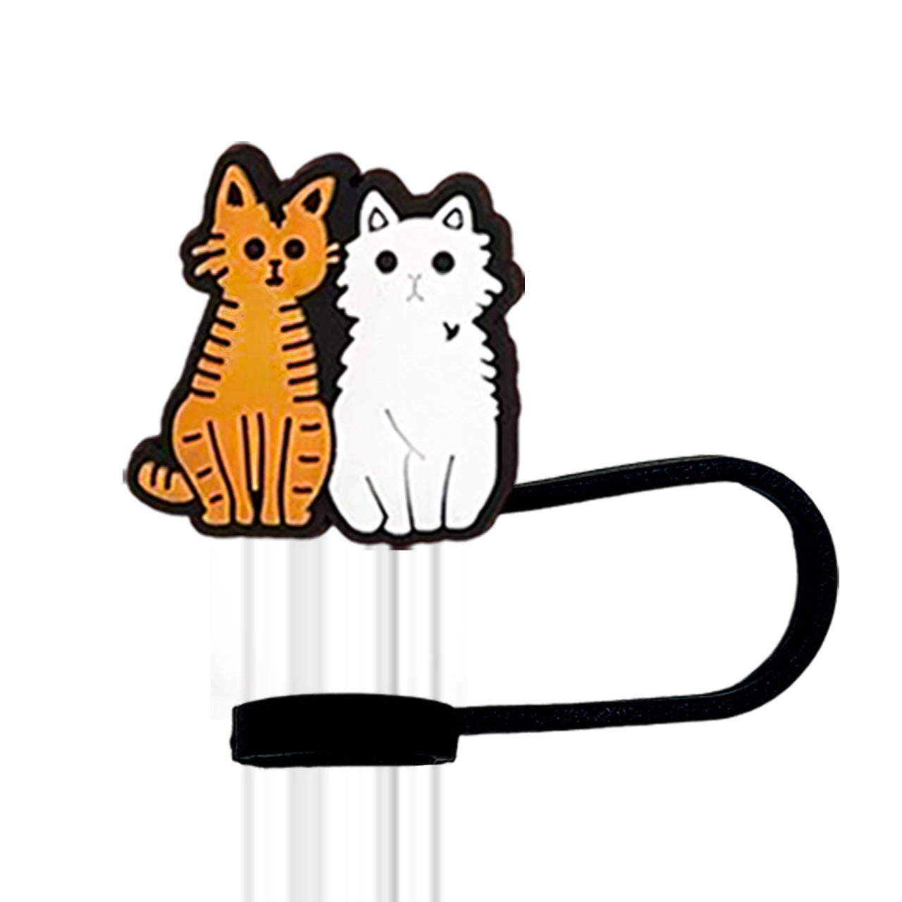 Wholesale 10pcs PVC 10mm Cute Cat Animal Straw Cover Cup Decoration