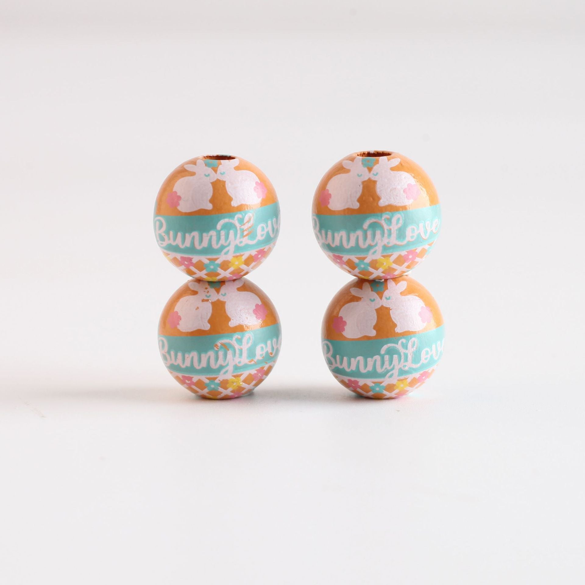 Wholesale 10PCS 4MM Easter Wreath DIY Wooden Beads