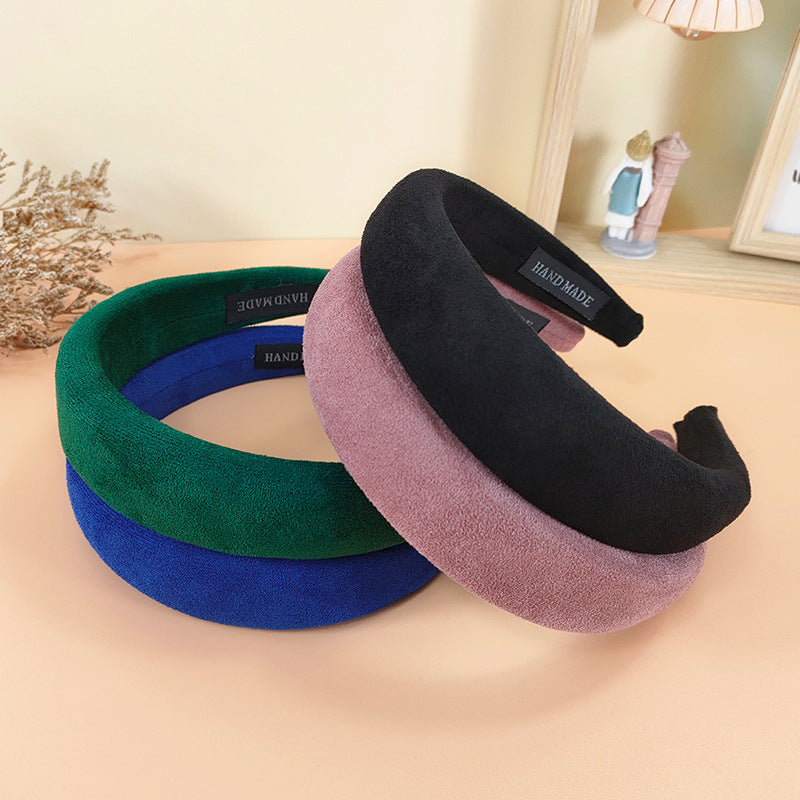 Wholesale Autumn and Winter Suede Fabric Sponge Hair Bands