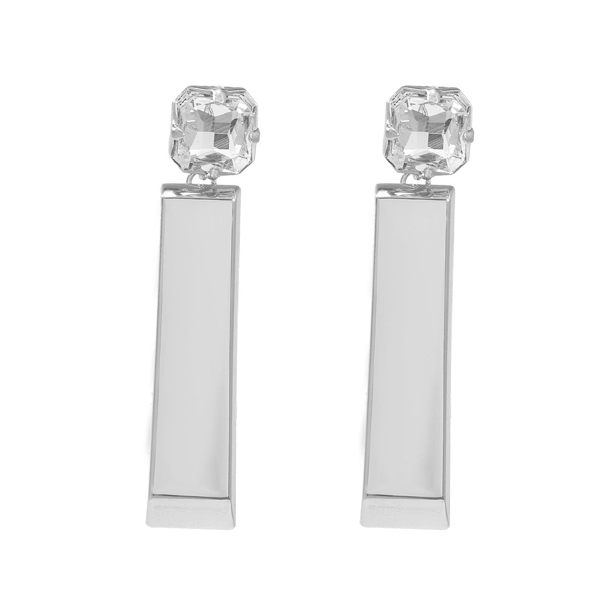 Wholesale Gold Bar Shape Cube Polished Glossy Earrings