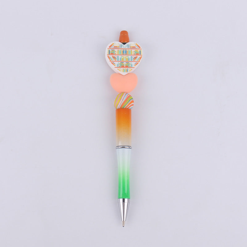 Wholesale Cartoon Love Series Beadable Silicone Beaded Ballpoint Pen
