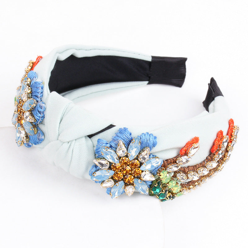 Wholesale new headband women's pearl knotted fabric headband fashion simple temperament headband hair accessories