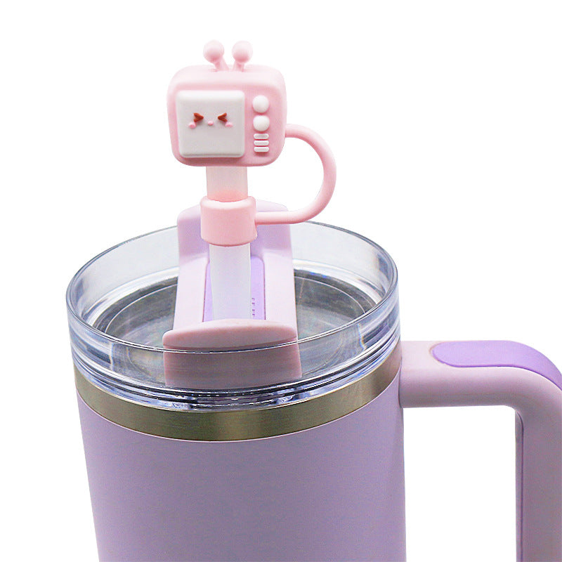 Wholesale 3pcs PVC 3D cartoon 8-10mm environmentally friendly straw cap