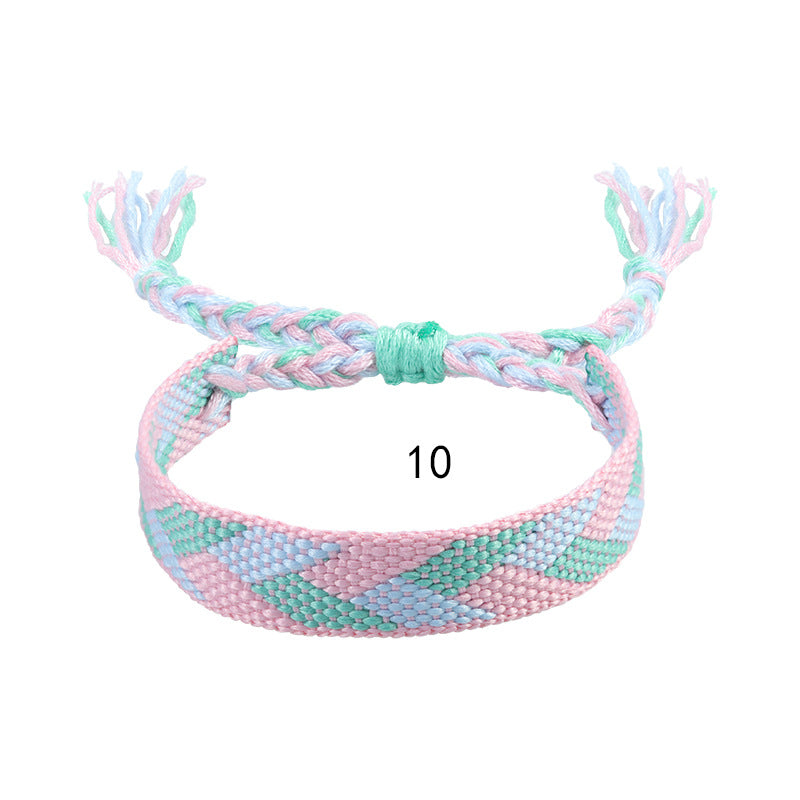 Wholesale Bohemian Ethnic Style Cotton and Linen Braided Bracelets