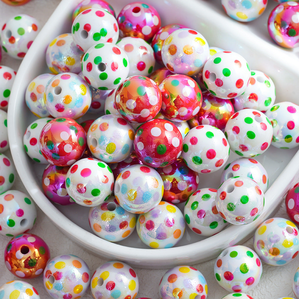 Wholesale 10pcs wave point round beads-love handmade DIY bracelet beads