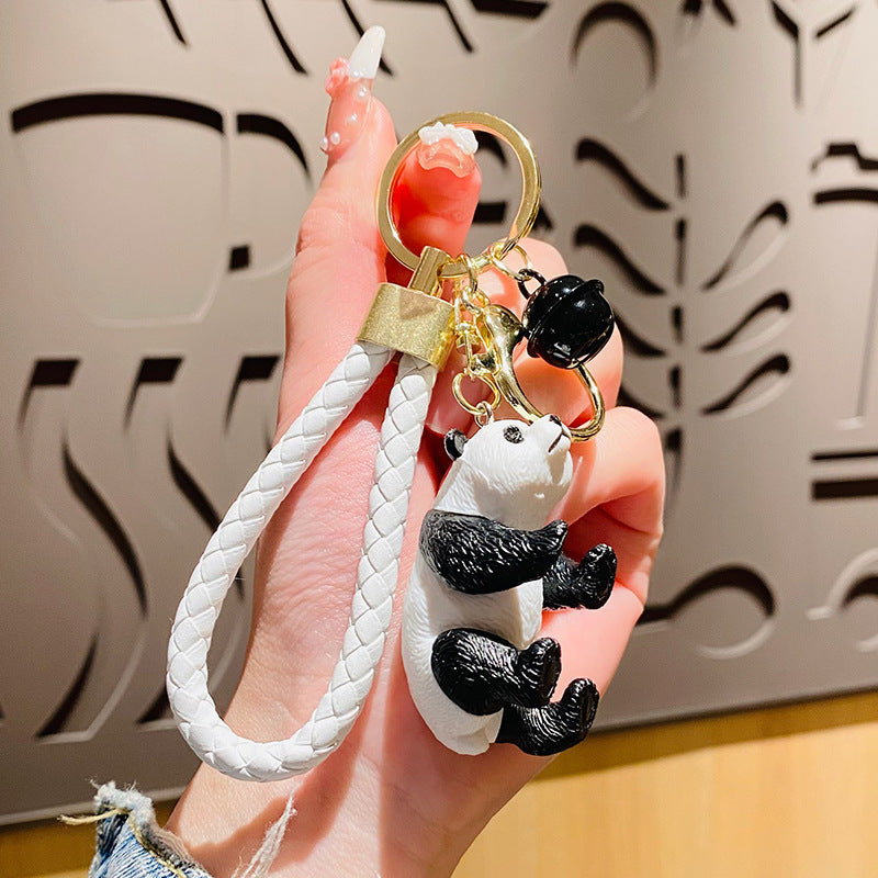 Wholesale Silicone Panda Doll Car Keychains