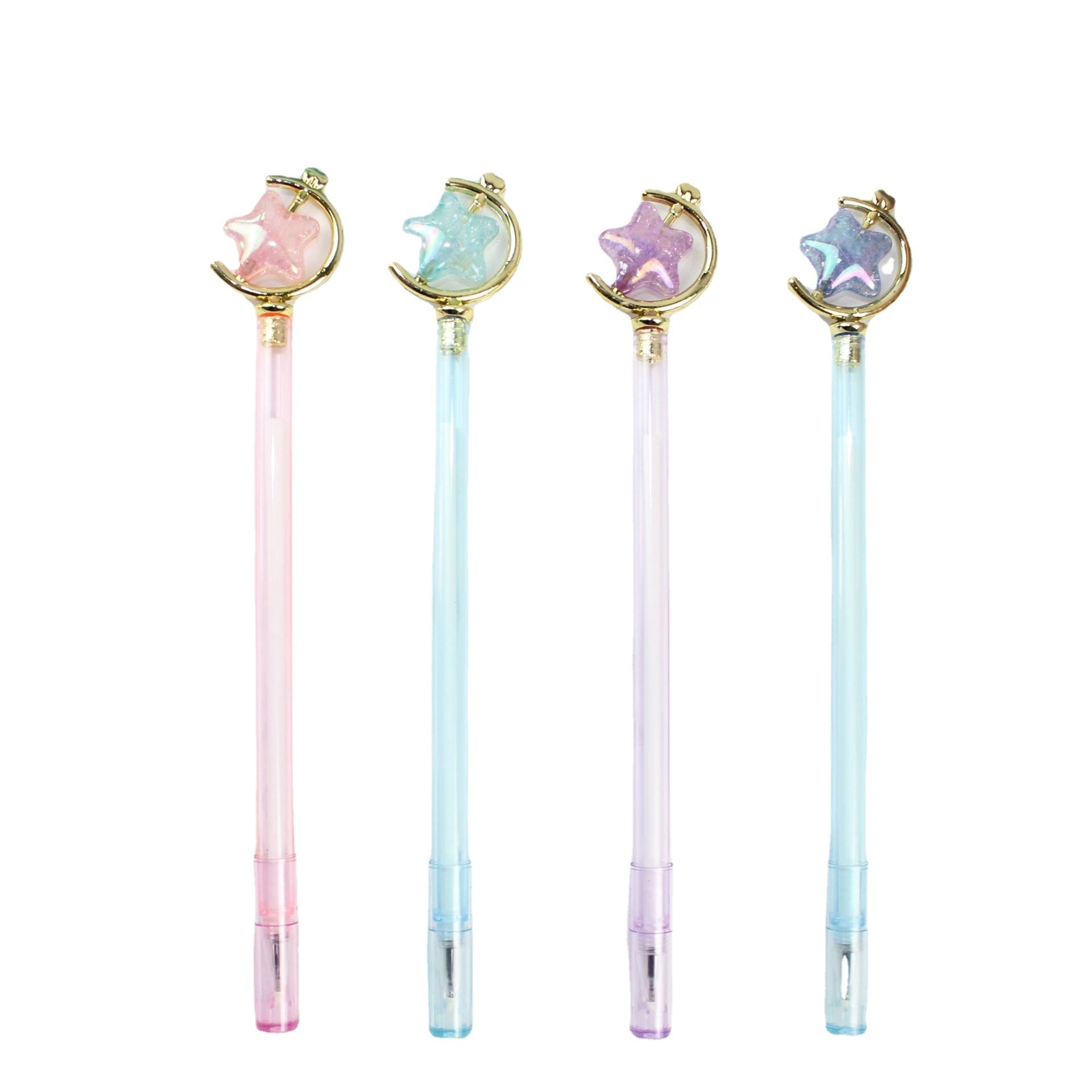 Wholesale 12pcs  Rotatable Beads Star Moon Plastic Gel Pen
