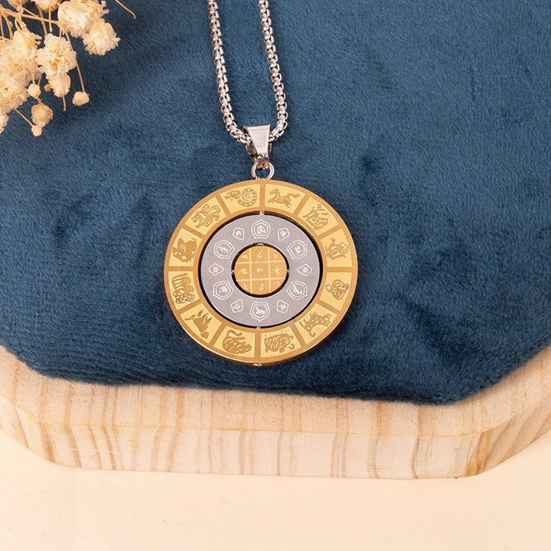 Wholesale Titanium steel pearl necklace with twelve zodiac signs