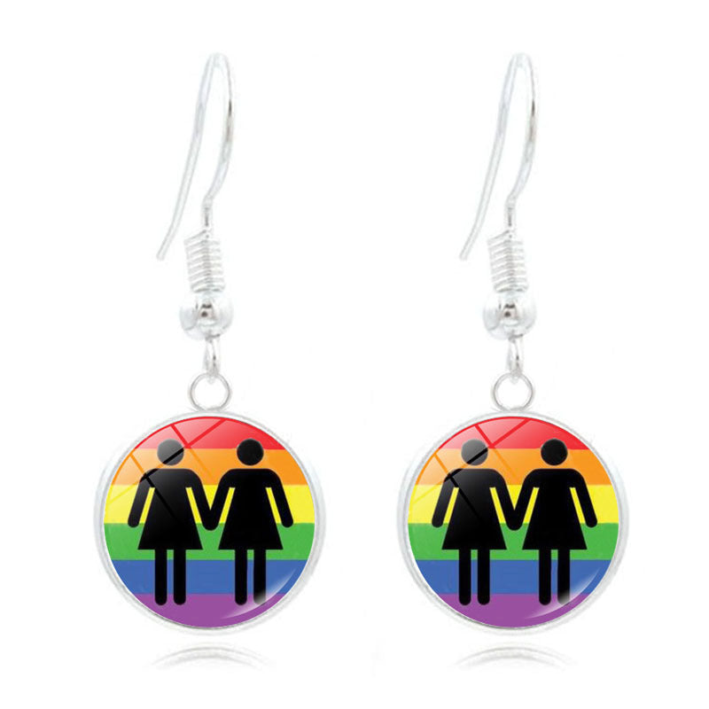 Wholesale Iridescent Long Silver Alloy Earrings